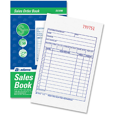 Adams Carbonless 3-part Sales Order Books (ABFTC4705)