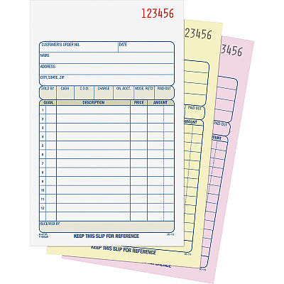 Adams Carbonless 3-part Sales Order Books (ABFTC4705)