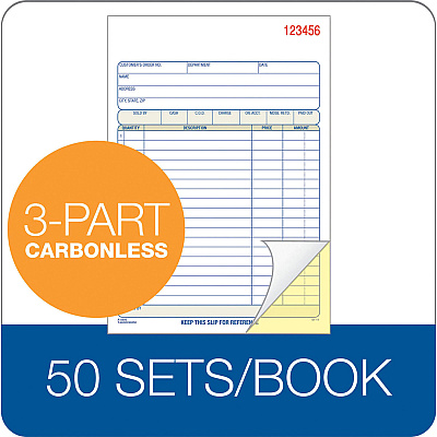 Adams Carbonless 3-part Sales Order Books (ABFTC5805)