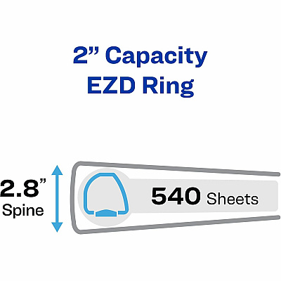 Avery Heavy-Duty View Extra Wide Binder, 2" EZD Rings, White (AVE01320)