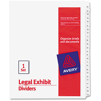 Avery Collated Legal Exhibit Dividers - Allstate Style (AVE01702)