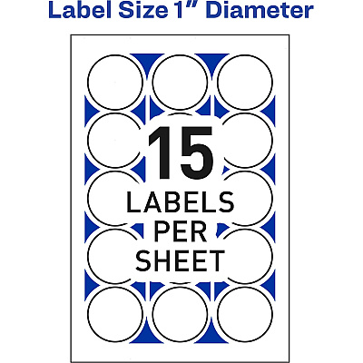Avery Mailing Seals, Permanent, 1" Diameter, 600 Labels (5247) (AVE05247)