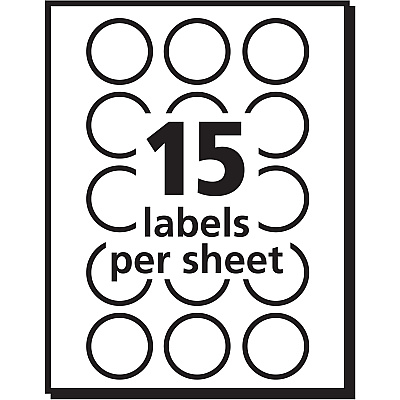 Avery Mailing Seals, Permanent, 1" Diameter, 600 Labels (5247) (AVE05247)