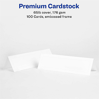 Avery Medium Tent Cards for Laser and Inkjet Printers, 2½" x 8½" (AVE5305)