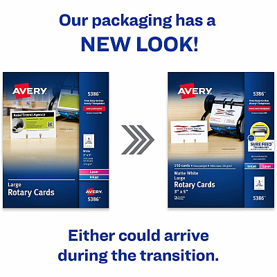 Avery Uncoated 2-side Printing Rotary Cards (AVE5386)