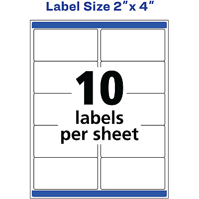 Avery Waterproof Labels, 2" x 4" , 500 Total (05523)
