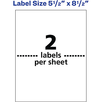 Avery 5-1/2" x 8-1/2" Labels, Ultrahold, 100 Labels (AVE5526)