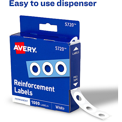 Avery White Self-Adhesive Reinforcement Labels (AVE05720)