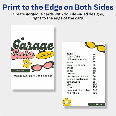 Avery(R) Printable Postcards with Sure Feed Technology, 4" x 6" , White, 80 Blank Postcards for Laser Printers (AVE5889)
