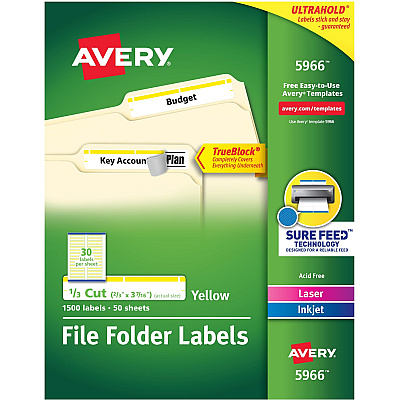 Avery TrueBlock File Folder Labels (AVE5966)