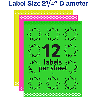 Avery Neon Burst Labels (AVE5995)