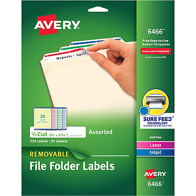Avery Removable Laser/Inkjet Filing Labels (AVE6466)