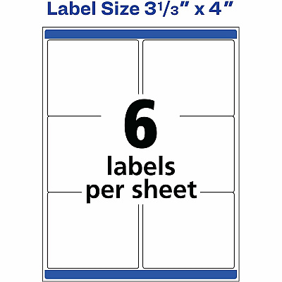 Avery Shipping Labels, Sure Feed, 3" x 3-3/4" , 150 Labels (AVE6874)