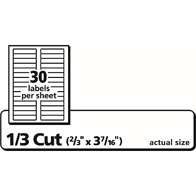 Avery Avery(R) Removable File Folder Labels, 2/3" x 3-7/16" , 750 Labels (AVE8066)