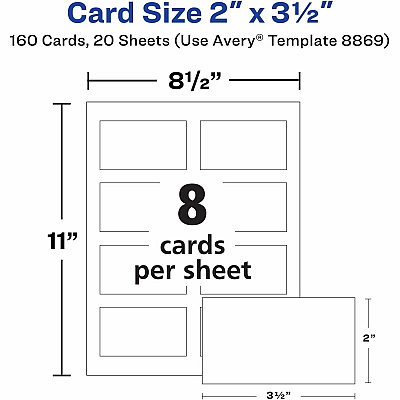 Avery Clean Edge Business Cards, 2" x 3.5" , White, 160 (AVE8869)
