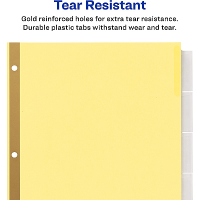 Avery Big Tab Insertable Dividers - Reinforced Gold Edge (AVE11110)