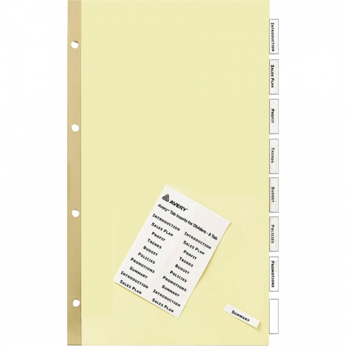 Avery Insertable Dividers - Reinforced Gold Edge (11116)