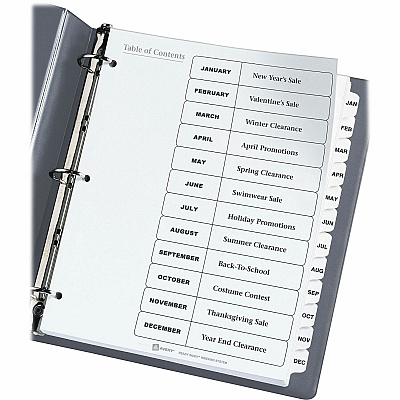 Avery Ready Index Binder Dividers - Customizable Table of Contents (AVE11126)