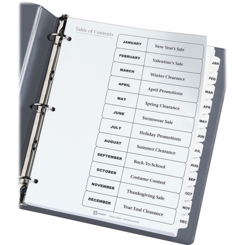 Avery Ready Index Binder Dividers - Customizable Table of Contents (11126)