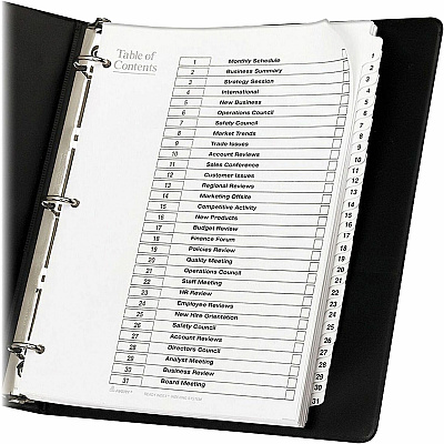 Avery Ready Index Binder Dividers - Customizable Table of Contents (AVE11128)