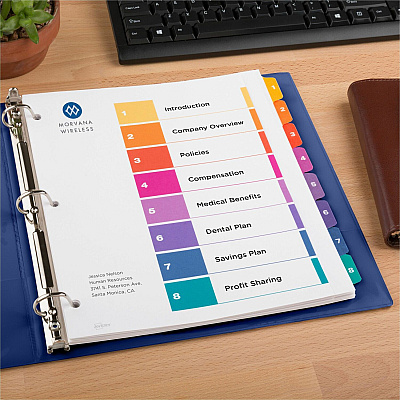 Avery Ready Index Extra-Wide Binder Dividers - Customizable Table of Contents (AVE11163)