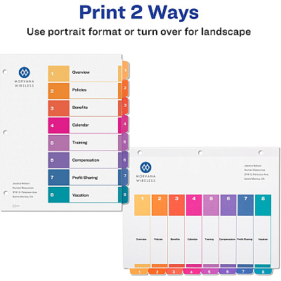 Avery Ready Index Custom TOC Binder Dividers (AVE11186)