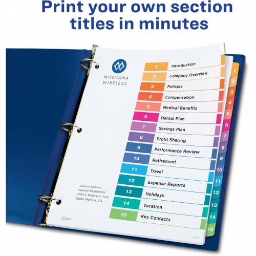 Avery Ready Index Custom TOC Binder Dividers (11197)