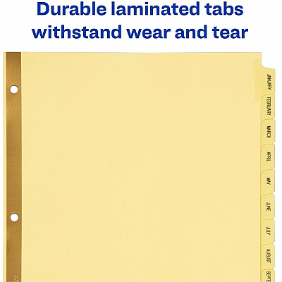 Avery Laminated Dividers - Gold Reinforced (AVE11307)