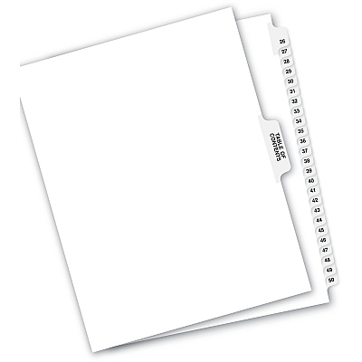 Avery Premium Collated Legal Exhibit Dividers with Table of Contents Tab - Avery Style (AVE11372)