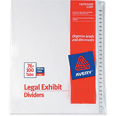 Avery Premium Collated Legal Exhibit Dividers with Table of Contents Tab - Avery Style (AVE11397)