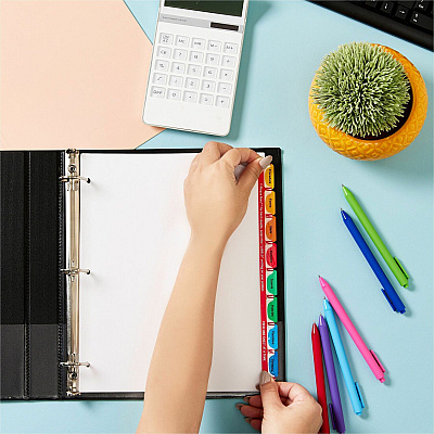Avery(R) 8 Tab Dividers for 3 Ring Binder, Easy Print & Apply Clear Label Strip, Index Maker(R) Customizable Multicolor Tabs, 5 Sets (AVE11419)