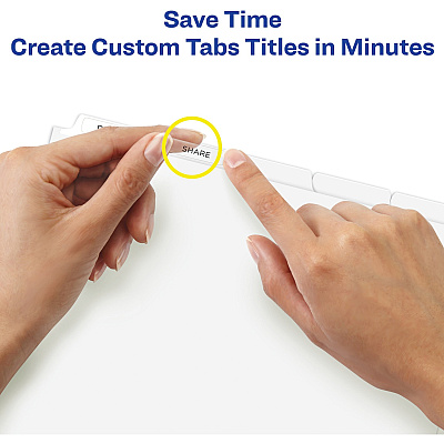 Avery Print & Apply Clear Label Dividers - Index Maker Easy Peel Printable Labels (AVE11421)