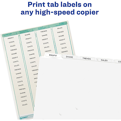 Avery Print & Apply Clear Label Dividers - Index Maker Easy Peel Printable Labels (AVE11421)