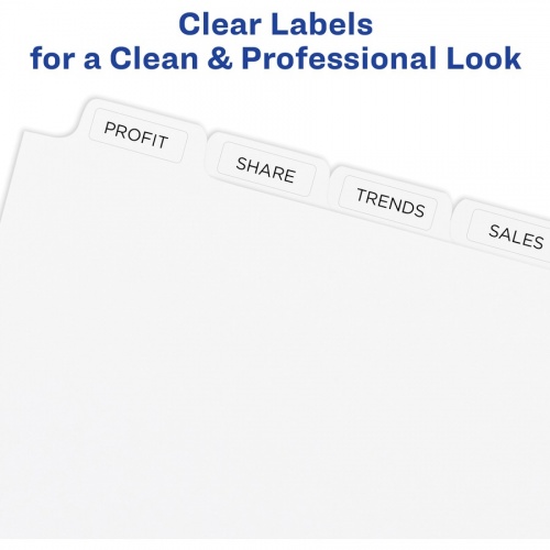 Avery Print & Apply Clear Label Dividers - Index Maker Easy Peel Printable Labels (11422)