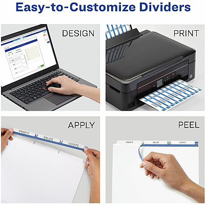 Avery Print & Apply Clear Label Dividers - Index Maker Easy Apply Label Strip (AVE11435)