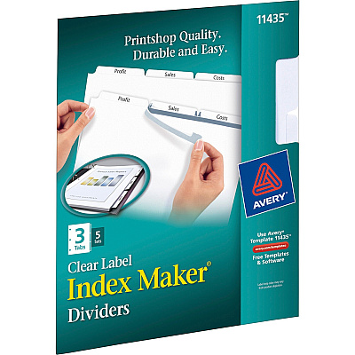 Avery Print & Apply Clear Label Dividers - Index Maker Easy Apply Label Strip (AVE11435)