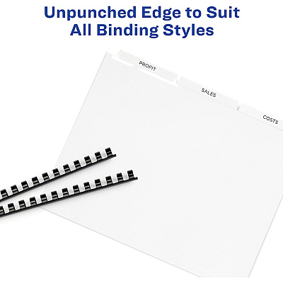 Avery Print & Apply Label Unpunched Dividers - Index Maker Easy Apply Label Strip (AVE11444)