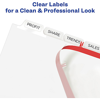 Avery Print & Apply Label Unpunched Dividers - Index Maker Easy Apply Label Strip (AVE11444)