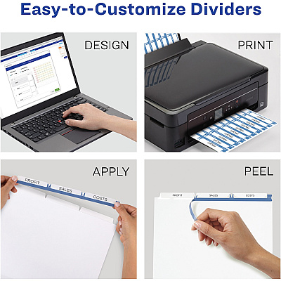 Avery Print & Apply Clear Label Dividers - Index Maker Easy Apply Label Strip (AVE11445)