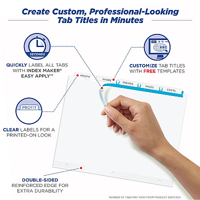 Avery Print & Apply Clear Label Dividers - Index Maker Easy Apply Label Strip (AVE11445)