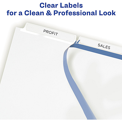 Avery Print & Apply Clear Label Dividers - Index Maker Easy Apply Label Strip (AVE11445)