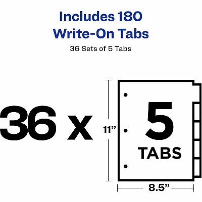 Avery Plain Tab Write-On Dividers (AVE11506)