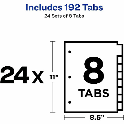 Avery Plain Tab Write-On Dividers (AVE11509)