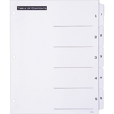 Avery B/W Print Table of Contents Tab Dividers (AVE11666)