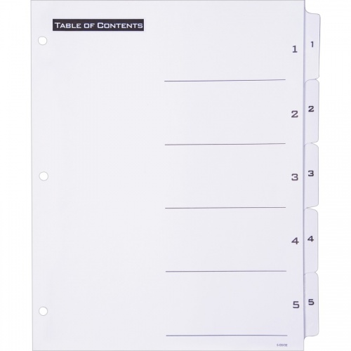 Avery B/W Print Table of Contents Tab Dividers (11666)