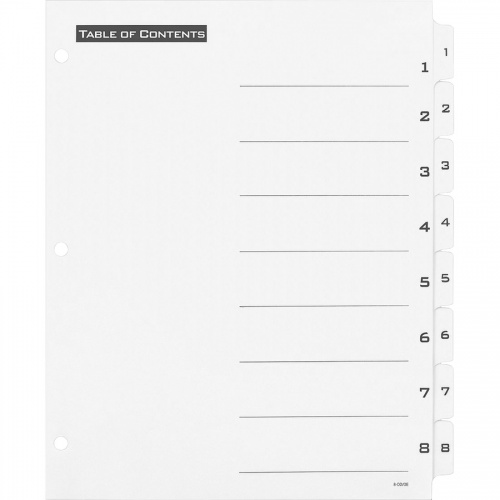 Avery B/W Print Table of Contents Tab Dividers (11668)