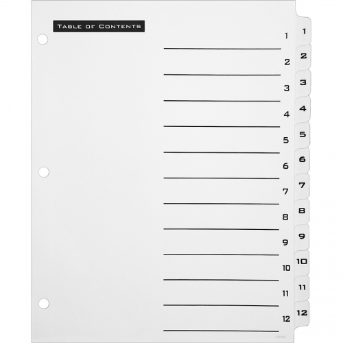 Avery B/W Print Table of Contents Tab Dividers (11672)