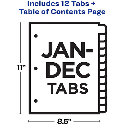 Avery Table 'N Tab Monthly Divider Set (AVE11679)