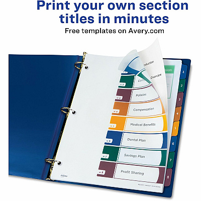 Avery Ready Index Customizable TOC Binder Dividers (AVE11817)