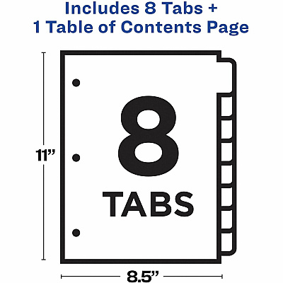 Avery Ready Index Customizable TOC Binder Dividers (AVE11817)
